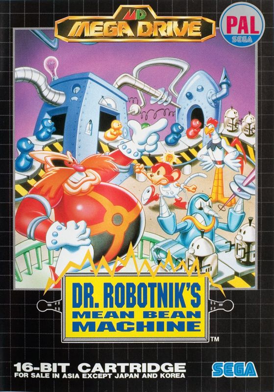 Dr Robotnik's Mean Bean Machine box art for Sega Genesis